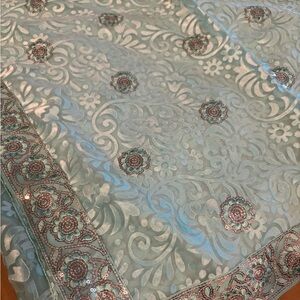 Gorgeous satin silk saree with beads and embroidery